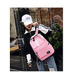 Рюкзак великий BE YOUR STYLE жіночий дитячий шкільний портфель рожевий, фото 6