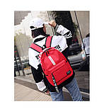 Рюкзак великий BE YOUR STYLE чоловічий жіночий дитячий шкільний портфель червоний, фото 3