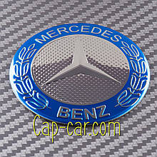 Наклейки 56 мм для дисків з емблемою Mercedes Benz. (Мерседес) Ціна вказана за комплект із 4 штук