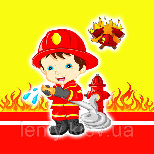 Маска "Маленький пожежний" тематичні дитячі картон -