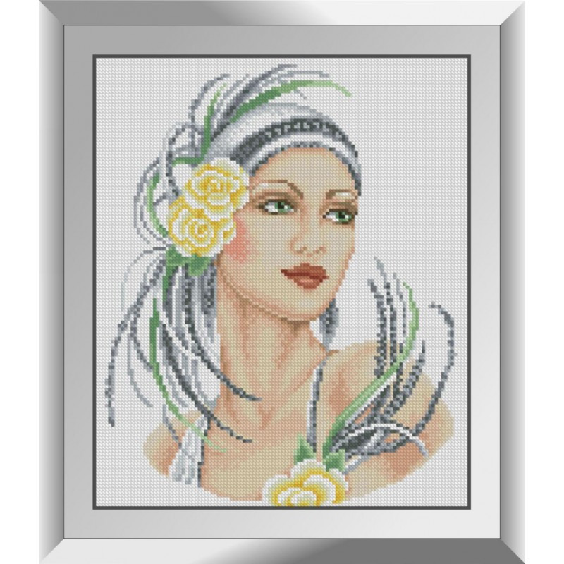 Набір алмазної мозаїка Леді в жовтому Dream Art 31422 (29 x 35 см), фото 1