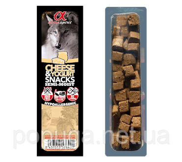 Alpha Spirit SNACKS напіввологі ласощі для собак СИР І ЙОГУРТ, 35 г