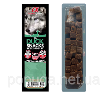 Alpha Spirit SNACKS напіввологі ласощі для собак УТКА, 35 г