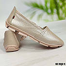 Шкіряні мокасини колір перламутрова пудра 36 р-р, фото 4