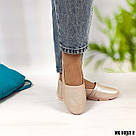 Шкіряні мокасини колір перламутрова пудра 36 р-р, фото 10