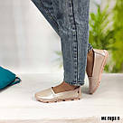 Шкіряні мокасини колір перламутрова пудра 36 р-р, фото 7