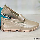 Шкіряні мокасини колір перламутрова пудра 36 р-р, фото 5