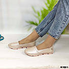 Шкіряні мокасини колір перламутрова пудра 36 р-р, фото 9