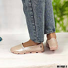 Шкіряні мокасини колір перламутрова пудра 36 р-р, фото 8