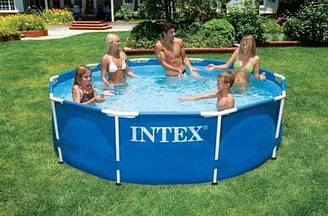 Каркасний басейн Intex Metal Frame Pool 28202 305 см х 76 см з фільтрувальним насосом і картриджем