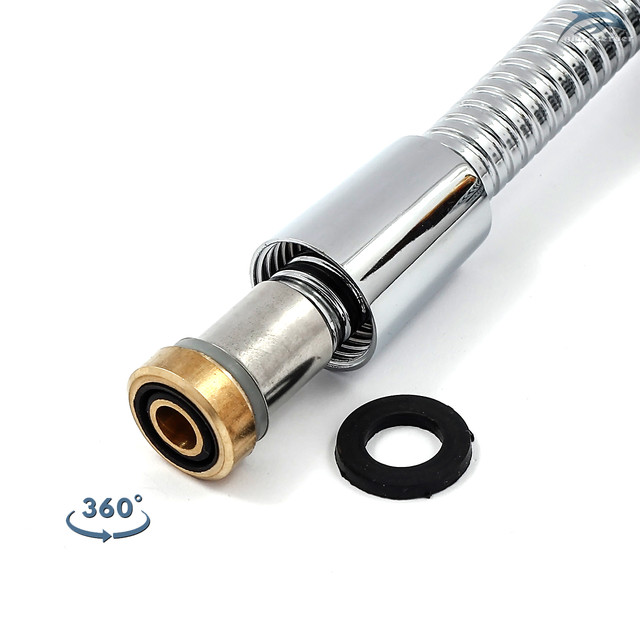 Душовий шланг для лійки гігієнічного душу DSh-05 з хромованою опліткою з харчової нержавіючої сталі.