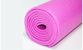 Килимок для йоги LifeSport YOGA MAT PVC 173 см, 5 мм, рожевий, не слизький