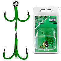 Тройник DAM MadCat A-Static Treble Hook 6Х green (№2/0 4шт.)