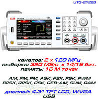 UTG2122B генератор сигналов DDS, 2 канала х 120 МГц, 16bit, память: 16Mб