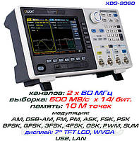XDG2060 генератор сигналов DDS, 2 канала х 60 МГц, 14bit, память: 10Mб