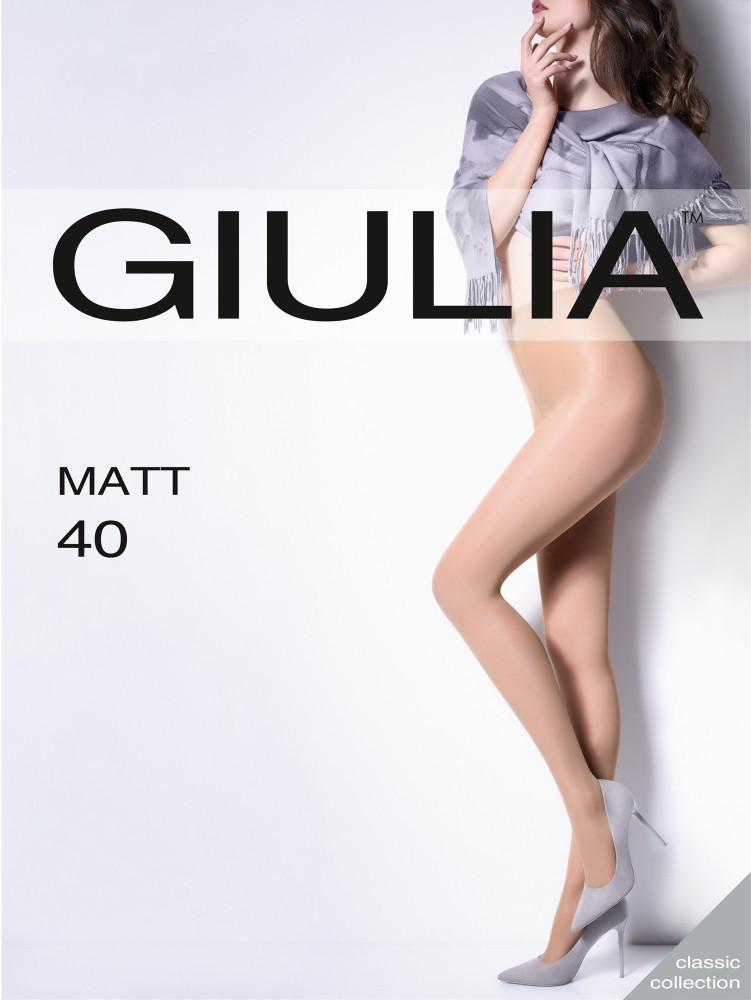 Колготки 40 ден матові без шортиків Giulia Matt 40 чорного бежевого кольорів розміри 2 3 4 5