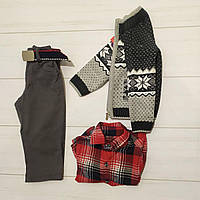 Комплект для мальчика тройка (брюки+кофта с орнаментом+рубашка длинный рукав),Ramada (размер 86-92)