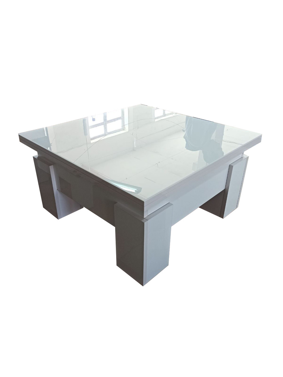 Глянсовий стіл-трансформер зі склом "Оптимус GLOSS"