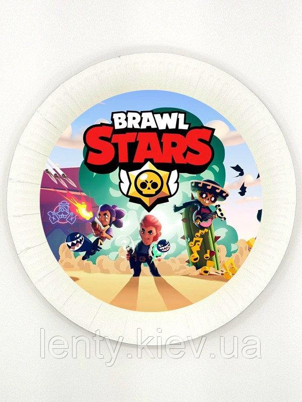 Тарілки Бравл Старс паперові 18см. (Поштучно)малотиражні тарілочки -