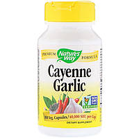 Кайенский Перець і Часник, Cayenne Garlic, nature's Way, 100 капсул