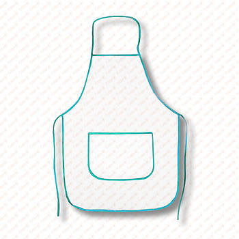 Фартух для сублімації КИШЕНЯ, колір канта БЛАКИТНИЙ