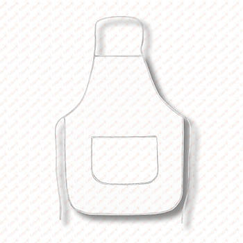 Фартух для сублімації КИШЕНЯ, колір канта БІЛИЙ