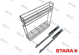 Карго 150 мм хром із бічним кріпленням часткового висування з дотягувачем Starax S-2209