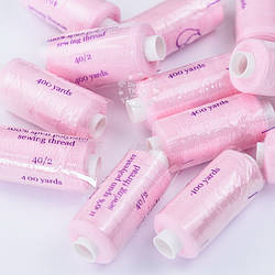 Нитки швейні, 400 ярдів, колір світло-рожевий (маленька катушка), №151