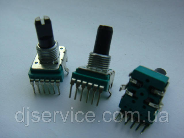 Потенціометр B10k 15мм 6ног noMID для пультів, фото 1