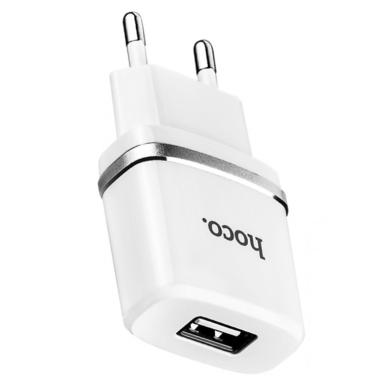 Мережевий зарядний пристрій Hoco C11 (1 USB/1.0 А) (Білий)