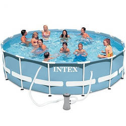 Каркасний басейн Intex Prism Frame Pool 26716 366 см х 99 см з фільтрувальним насосом і драбиною