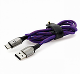 Кабель Baseus C-shaped Light Intelligent power-off Cable USB For Type-C 3A 1M Фіолетовий, фото 2