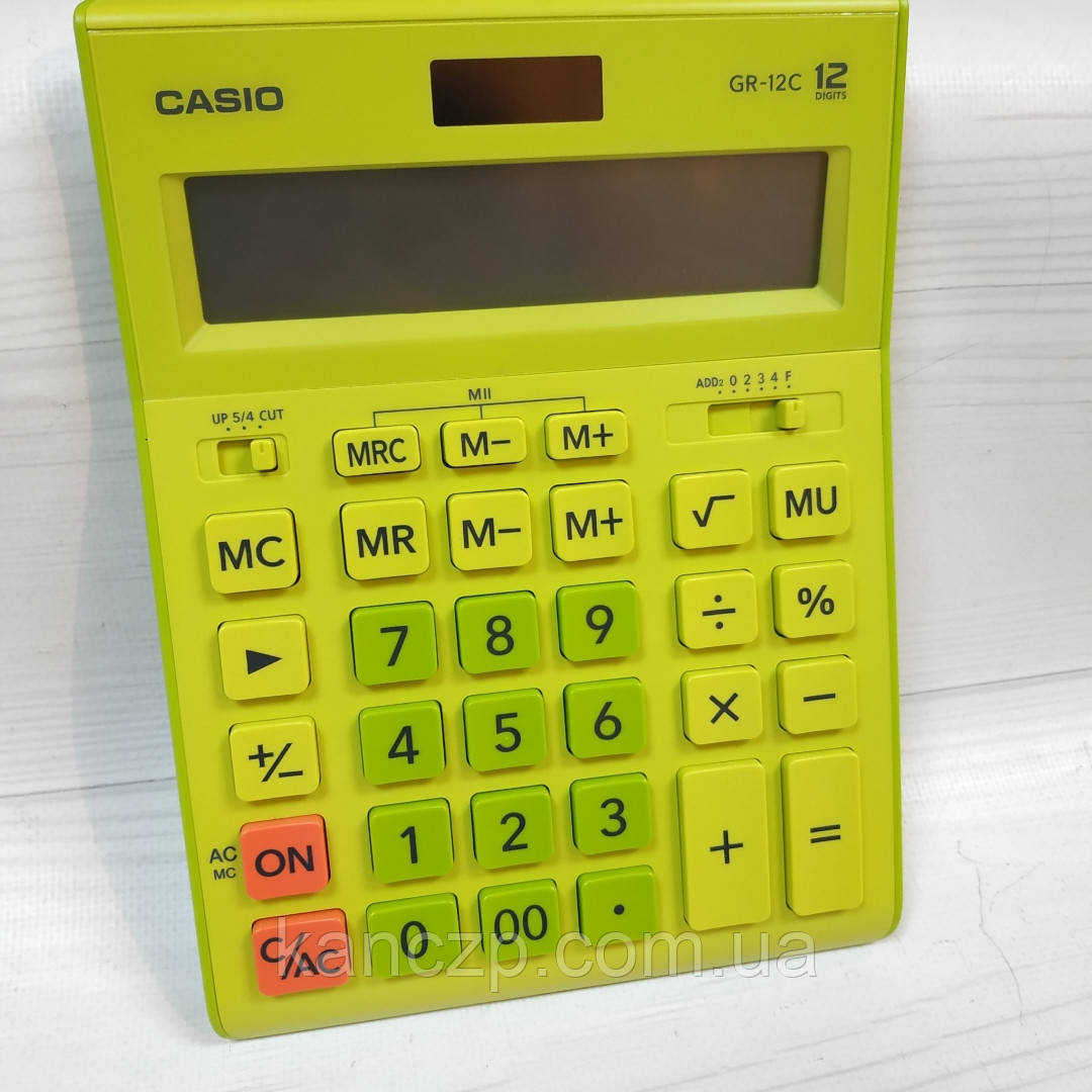 Калькулятор Casio 12 розрядний салатовий, фото 1