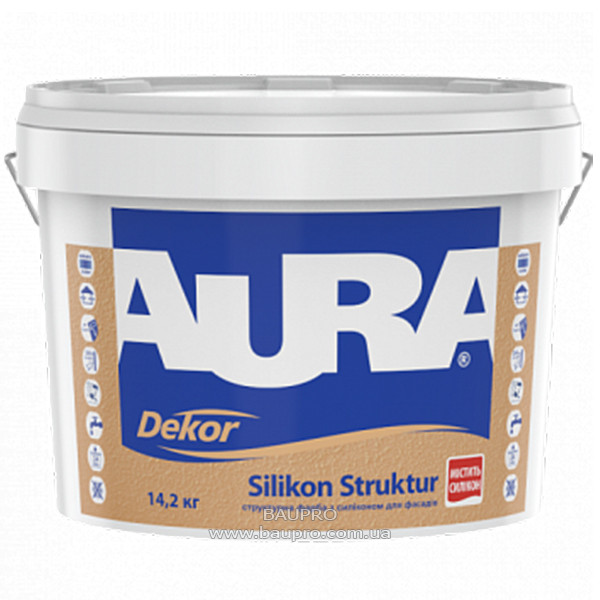 Фарба AURA Dekor Silikon Struktur структурна, 14,5 кг