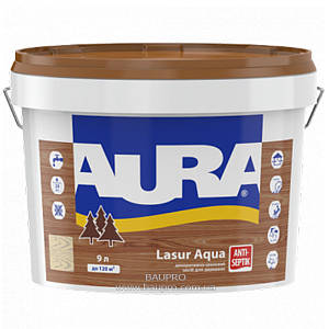 Засіб AURA Lasur Aqua (горіх), 9 л