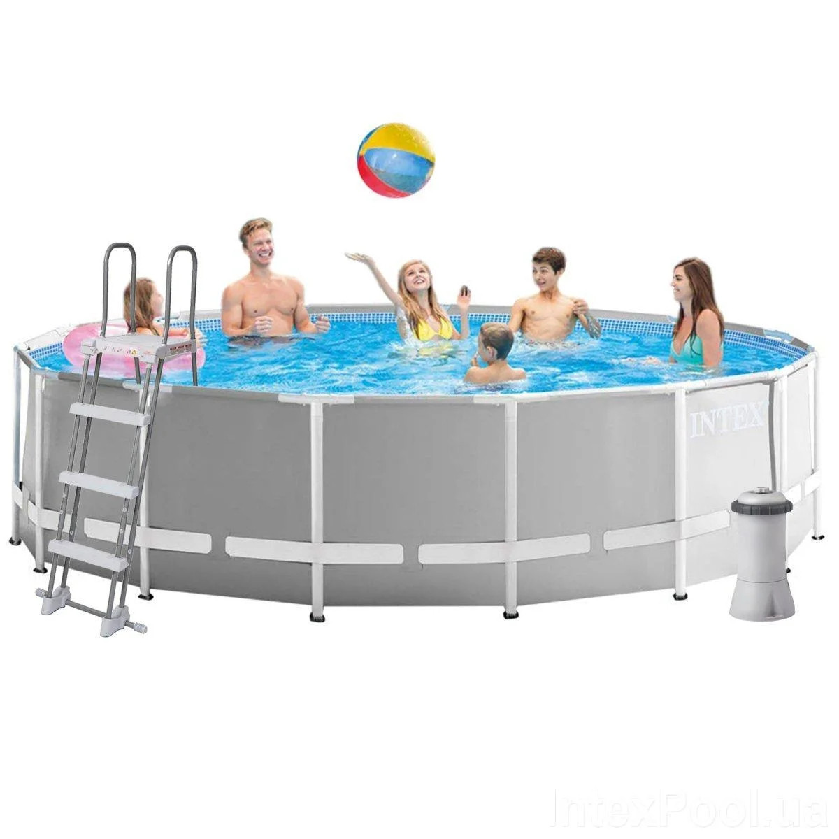 Каркасний басейн Intex Prism Frame Pool 26726 457 см х 122 см з фільтрувальним насосом і аксесуарами