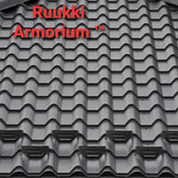 Металлочерепица "Ruukki Armorium" Pural Matt 50 plus RR 33 чёрная.