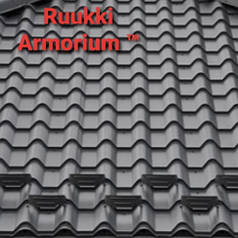 Металочерепиця "Ruukki Armorium" Pural Matt 50 plus RR 33 чорна.