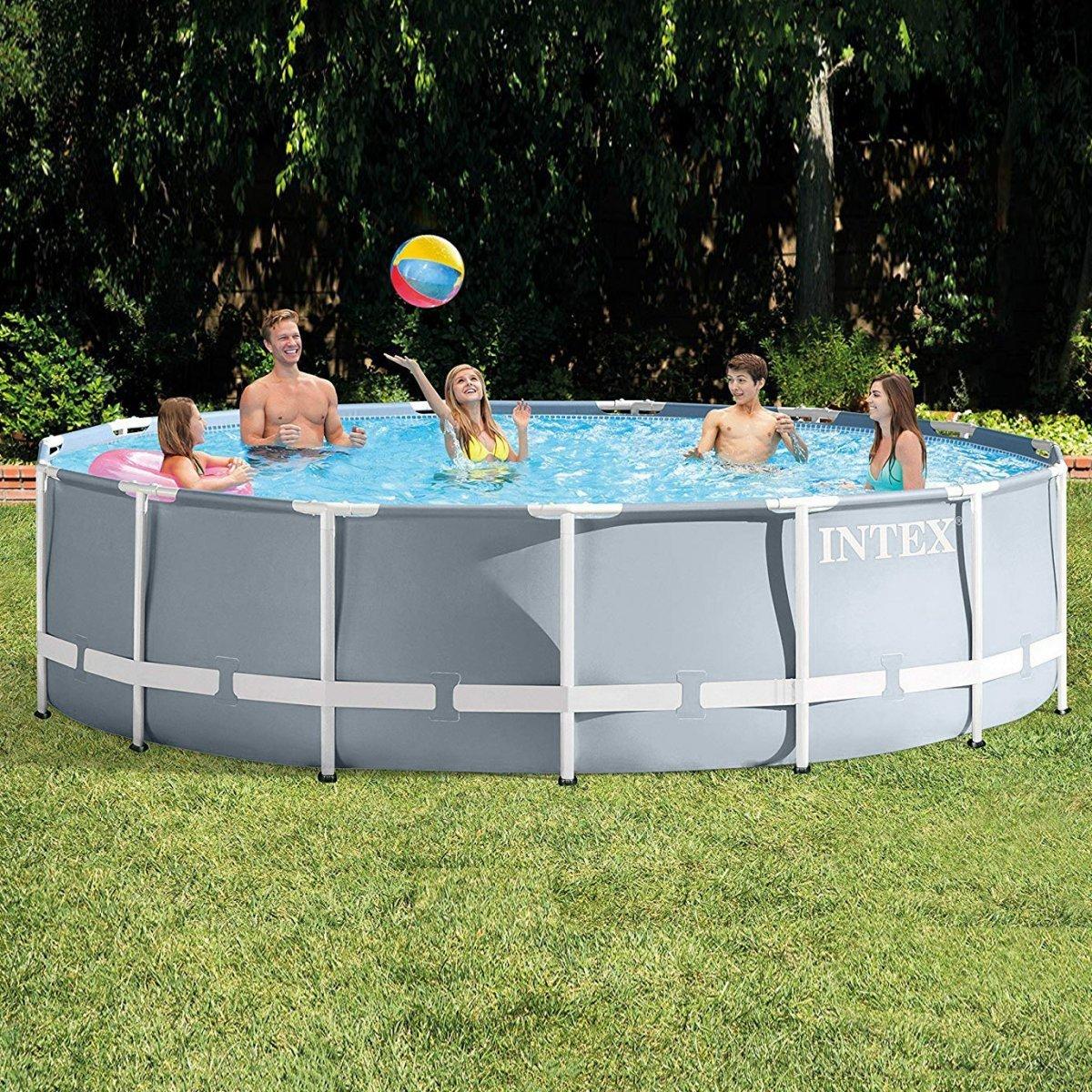 Каркасний басейн Intex Prism Frame Pool 26718 366 см х 122 см з фільтрувальним насосом і драбиною