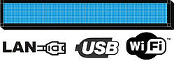 Бігуща строка  16х128см. (табло, екран) синя світлодіодна