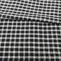 Фланель сорочкова чорна в білу клітинку ш.145