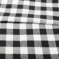 Фланель* сорочкова в чорно-білу клітинку ш.137