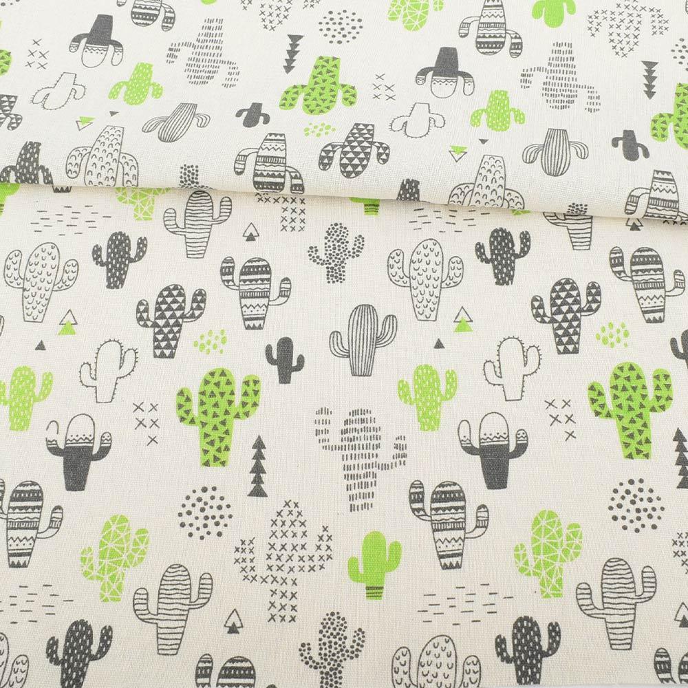 Деко-льон молочний в зелені, сірі кактуси ш.152