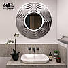 Кругле настінне дзеркало для ванної з підсвіткою в срібній рамі Tallinn K2, фото 2