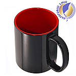 Кружка «Хамелеон» чорна глянсова, всередині Червона, фото 2