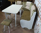 Кухонний комплект Канзас білий 150х115 см +стол і 2 табуретки., фото 4