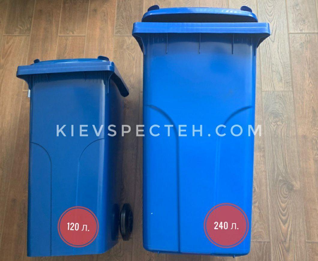 Бак для мусора "Алеана" на колесах 120 л, синий - фото 7 - id-p855576577