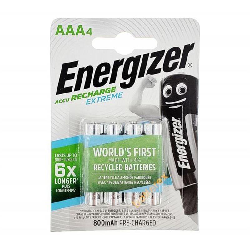 Акумулятори Energizer Recharge Extreme AAA/HR03 LSD Ni-MH 800 mAh BL 4 шт., фото 1