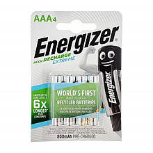 Акумулятор Energizer Recharge Extreme AAA/HR03 LSD Ni-MH 800 mAh BL 4шт