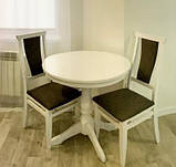 Стіл обідній розкладний Чумак-2 - білий, слонова кістка 80см, фото 6